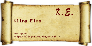 Kling Elma névjegykártya