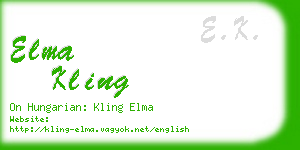 elma kling business card